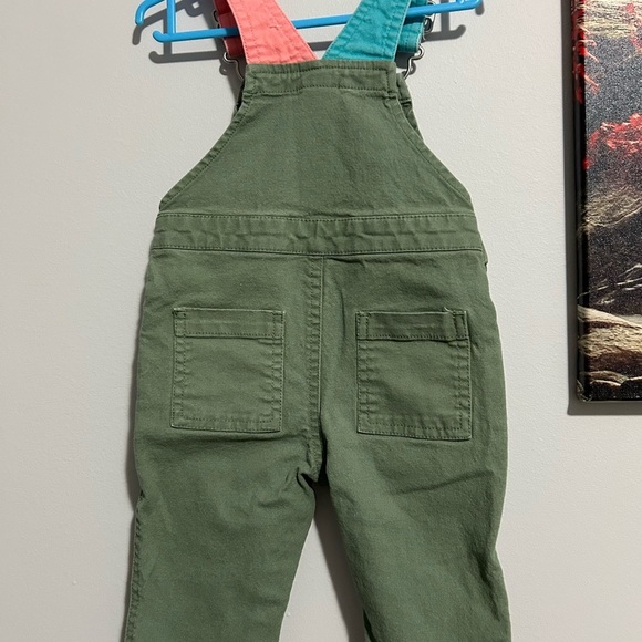 Kids Green Overalls with Fun Patches - Picture 2 of 4